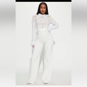 White long sleeve jumpsuit